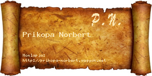 Prikopa Norbert névjegykártya