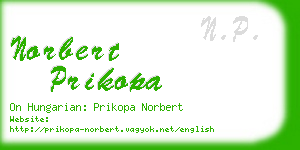 norbert prikopa business card